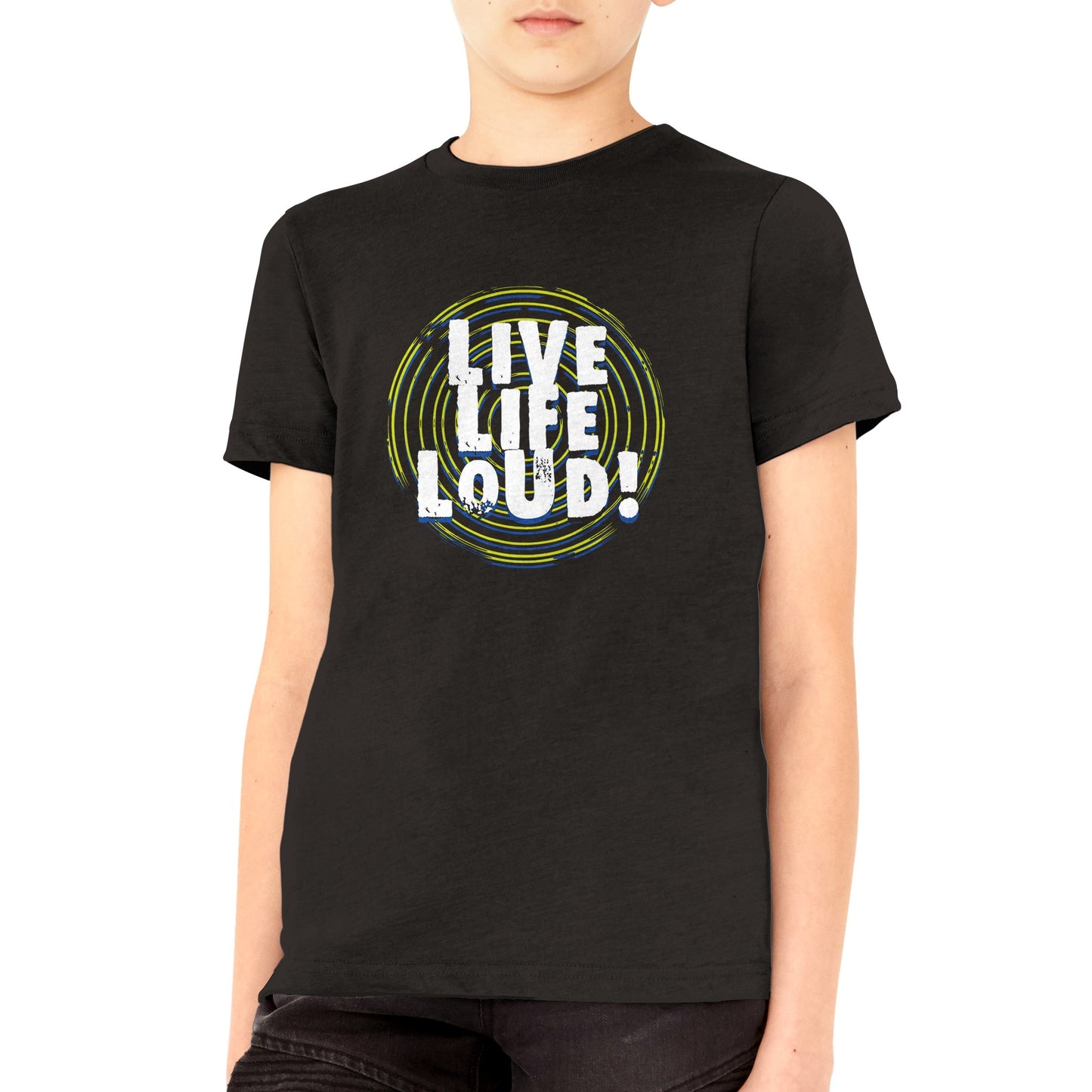 Live Life Loud Green Premium Kids Crewneck T-shirt