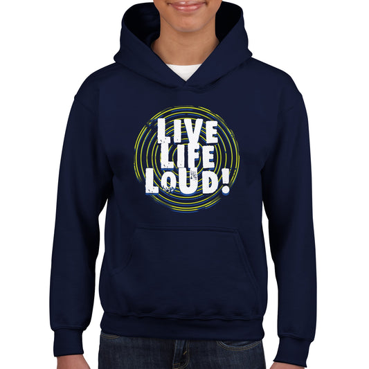 Live Life Loud Green Classic Kids Pullover Hoodie