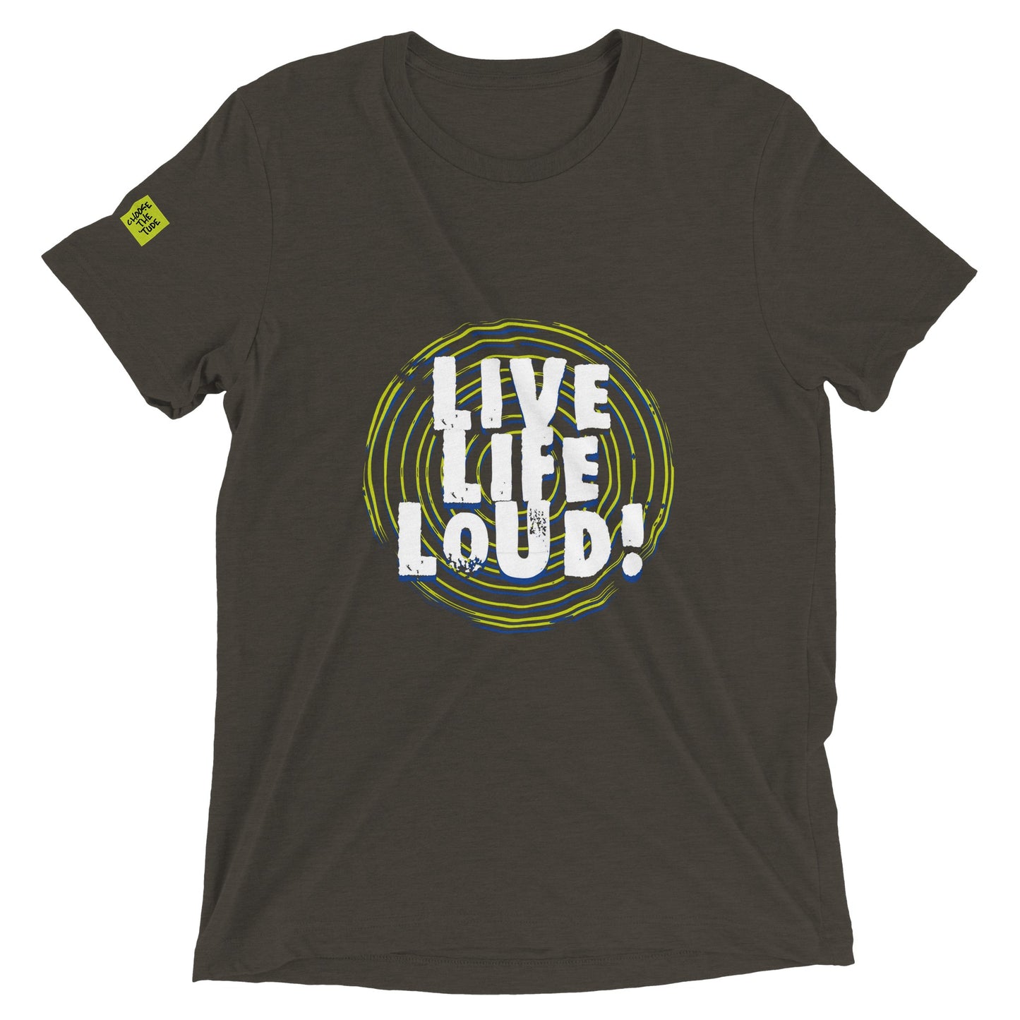 Live Life Loud Green Triblend Unisex Crewneck T-shirt