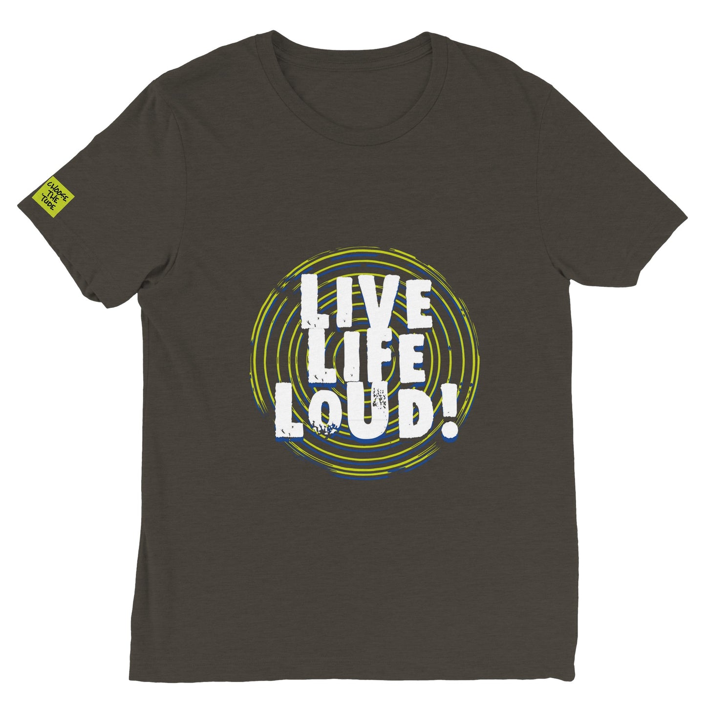 Live Life Loud Green Triblend Unisex Crewneck T-shirt