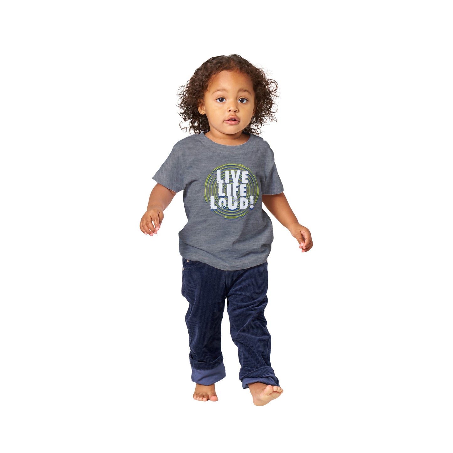Live Life Loud Green Classic Baby Crewneck T-shirt