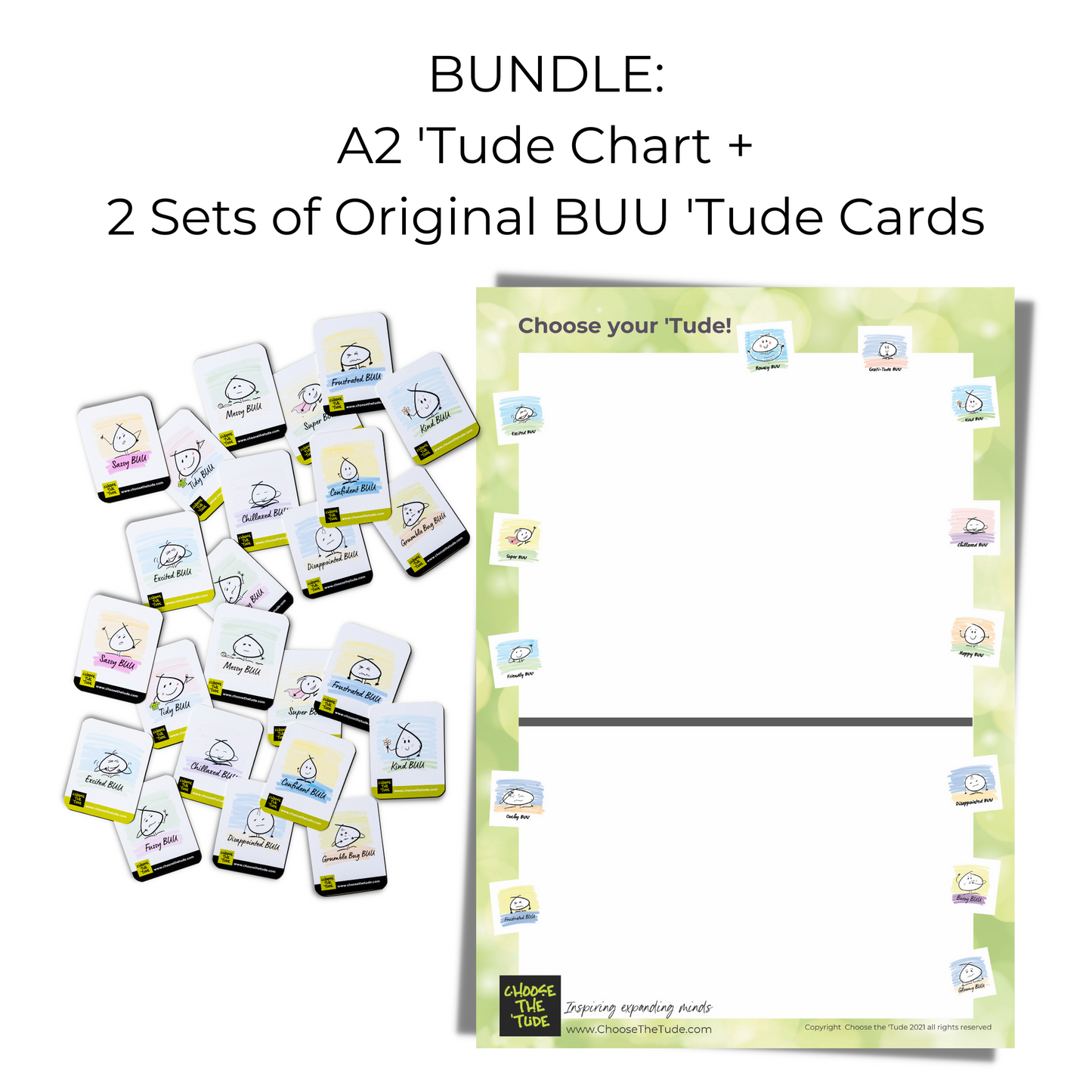 Bundle: A2 'Tude Chart + Original BUU 'Tude Cards